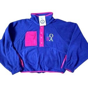 Madhappy Fleece Pullover Quarter Snap Front Pockets Embroidered Logo‎ New